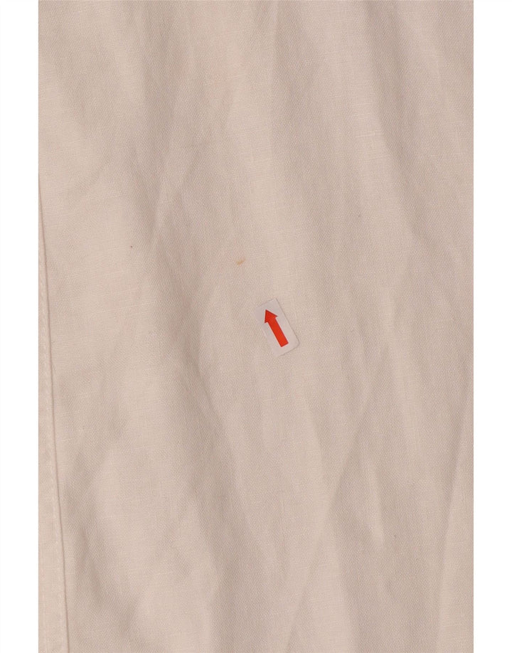 MONSOON Pantalon Chino Bootcut Femme UK 12 Moyen W32 L31 Lin Blanc