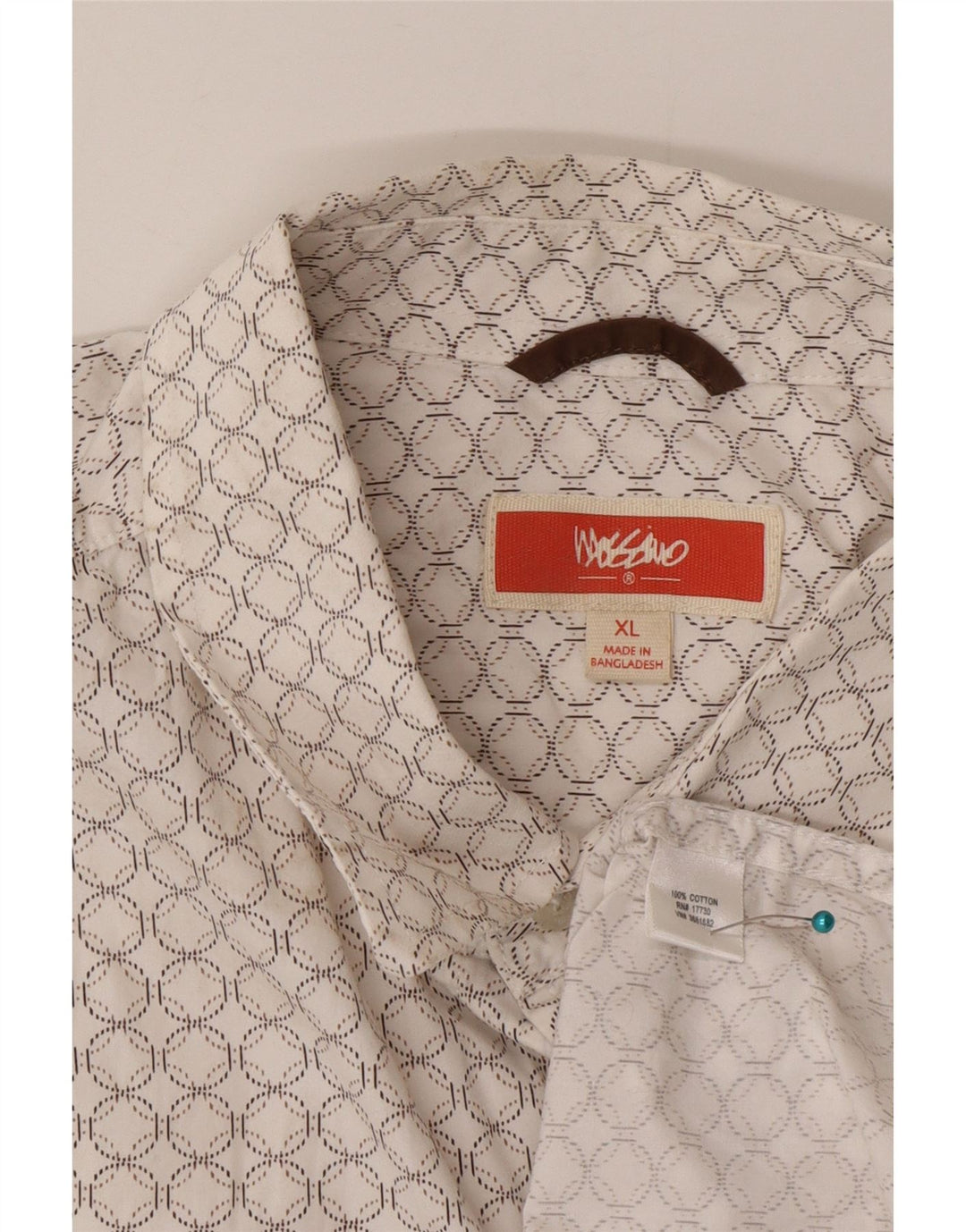 Mossimo Chemise à Manches Courtes Homme XL Blanc Géométrique Coton