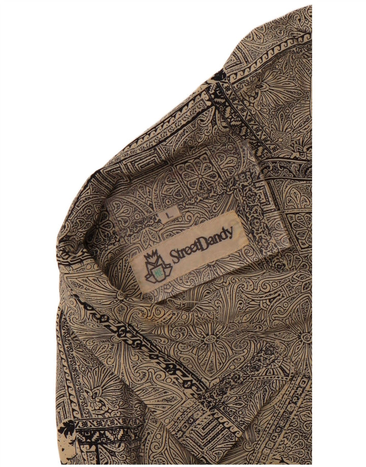 vintage Chemise à manches courtes pour hommes Grand Paisley Gris
