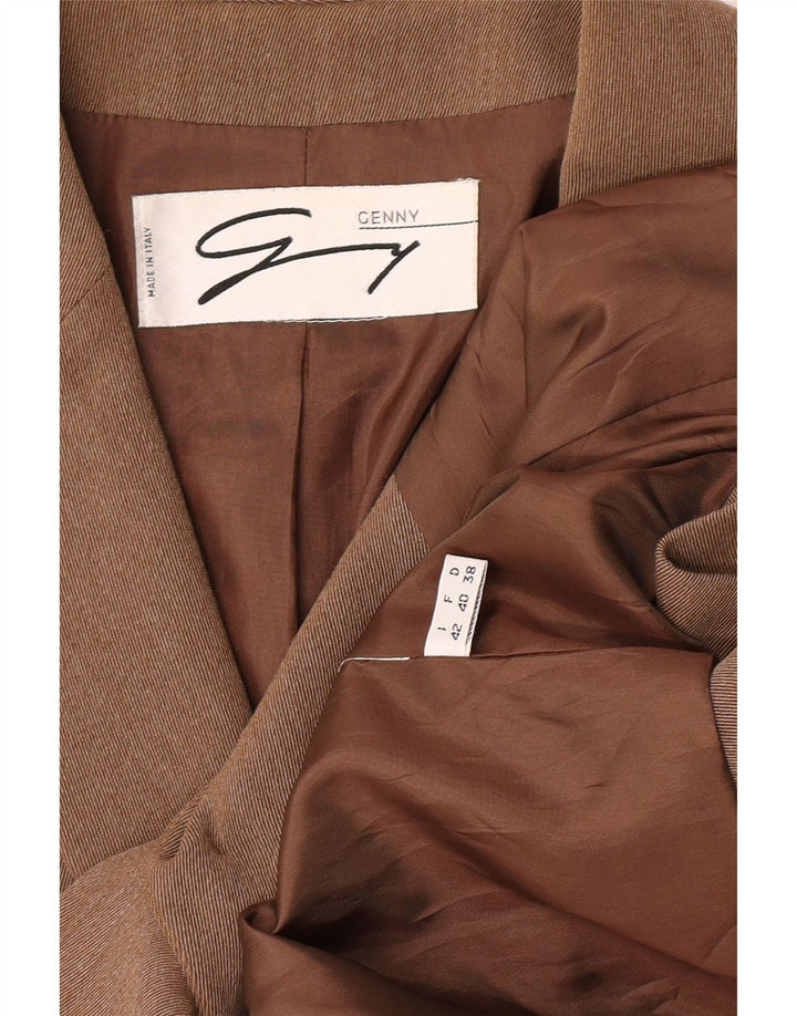 Genny Veste blazer à 3 boutons pour femme IT 42 Marron moyen