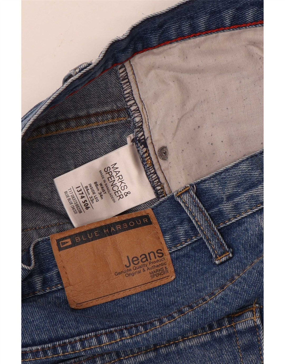 Marks & Spencer Jean droit bleu Harbor pour homme W34 L33 coton