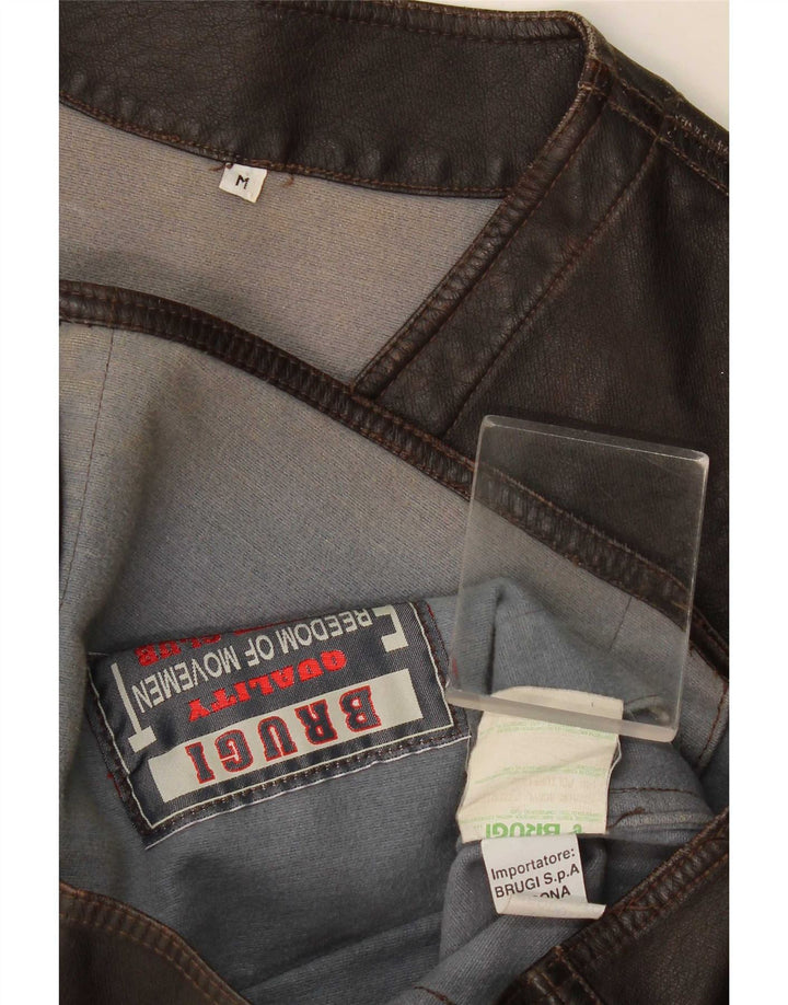 Brugi Gilet Simili Cuir Homme Polyéthylène Marron Moyen