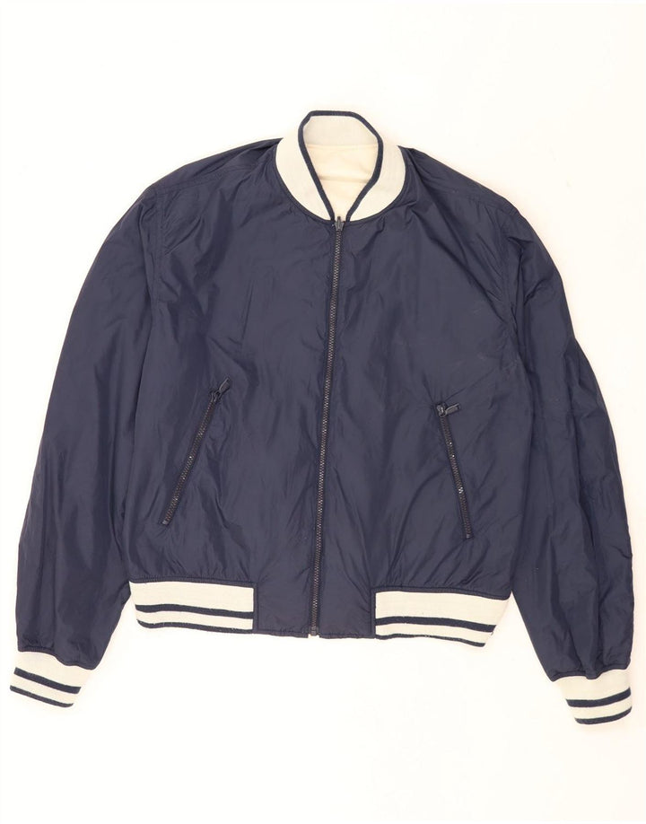 Gas Veste bomber réversible pour homme UK 40 Large Beige Colourblock Coton