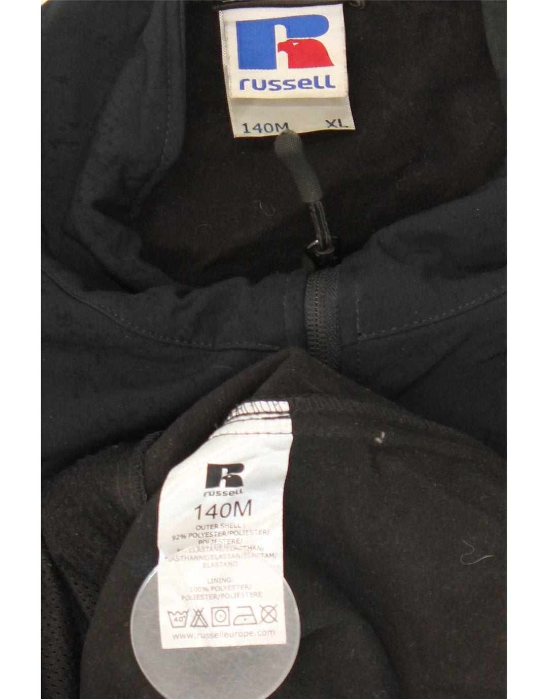 Russell Athletic Veste coupe-vent pour homme UK 42 XL Noir Polyester