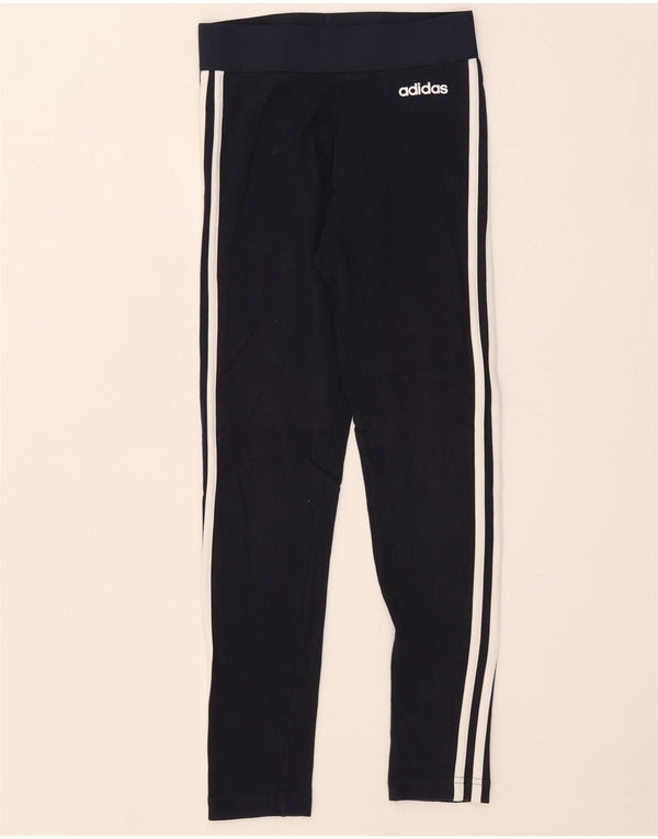 Adidas Leggings Femme UK 4/6 XS Bleu Marine Coton
