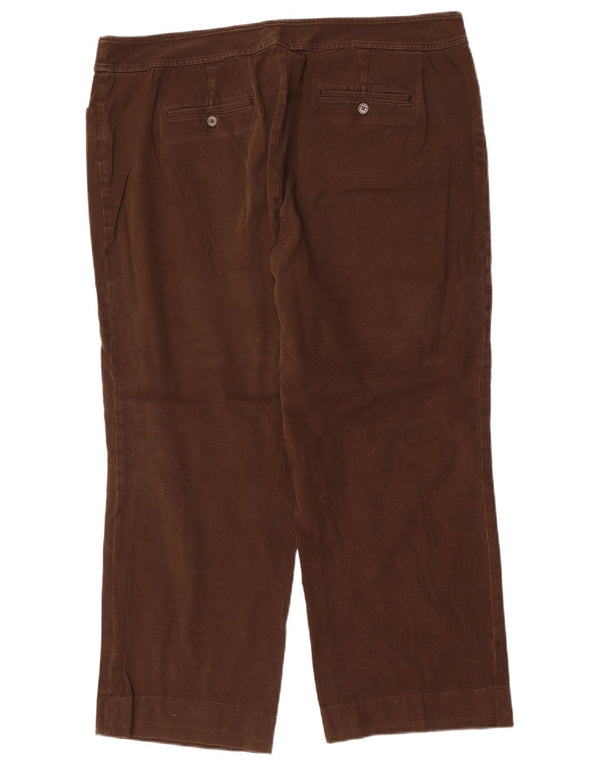 Chaps Womens Straight Casual Trousers US 18 2XL W40 L28 Brown Cotton