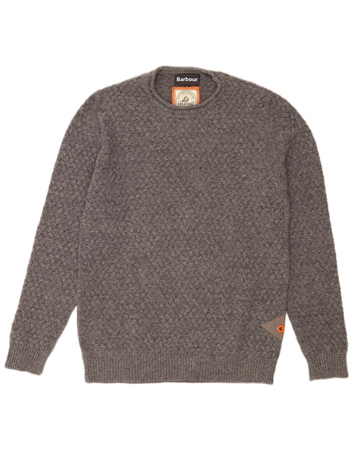 Barbour Pull à col rond pour homme Petite laine grise