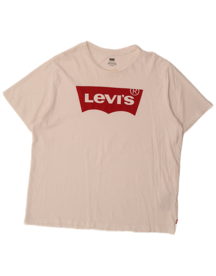 LEVI'S T-Shirt Graphique Homme XL Blanc Coton
