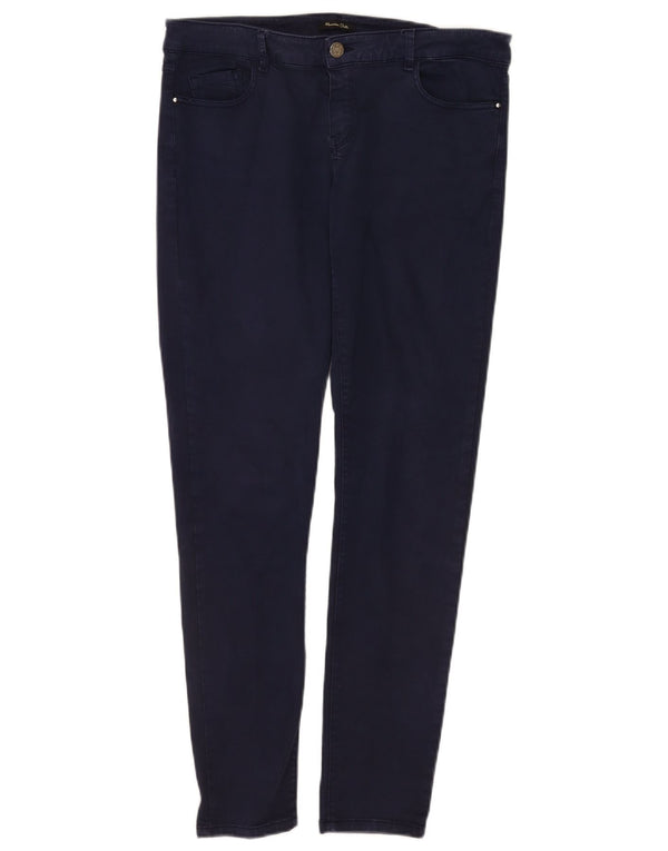 Massimo Dutti Pantalon décontracté skinny pour femme EU 42 Large W32 L30 Bleu marine