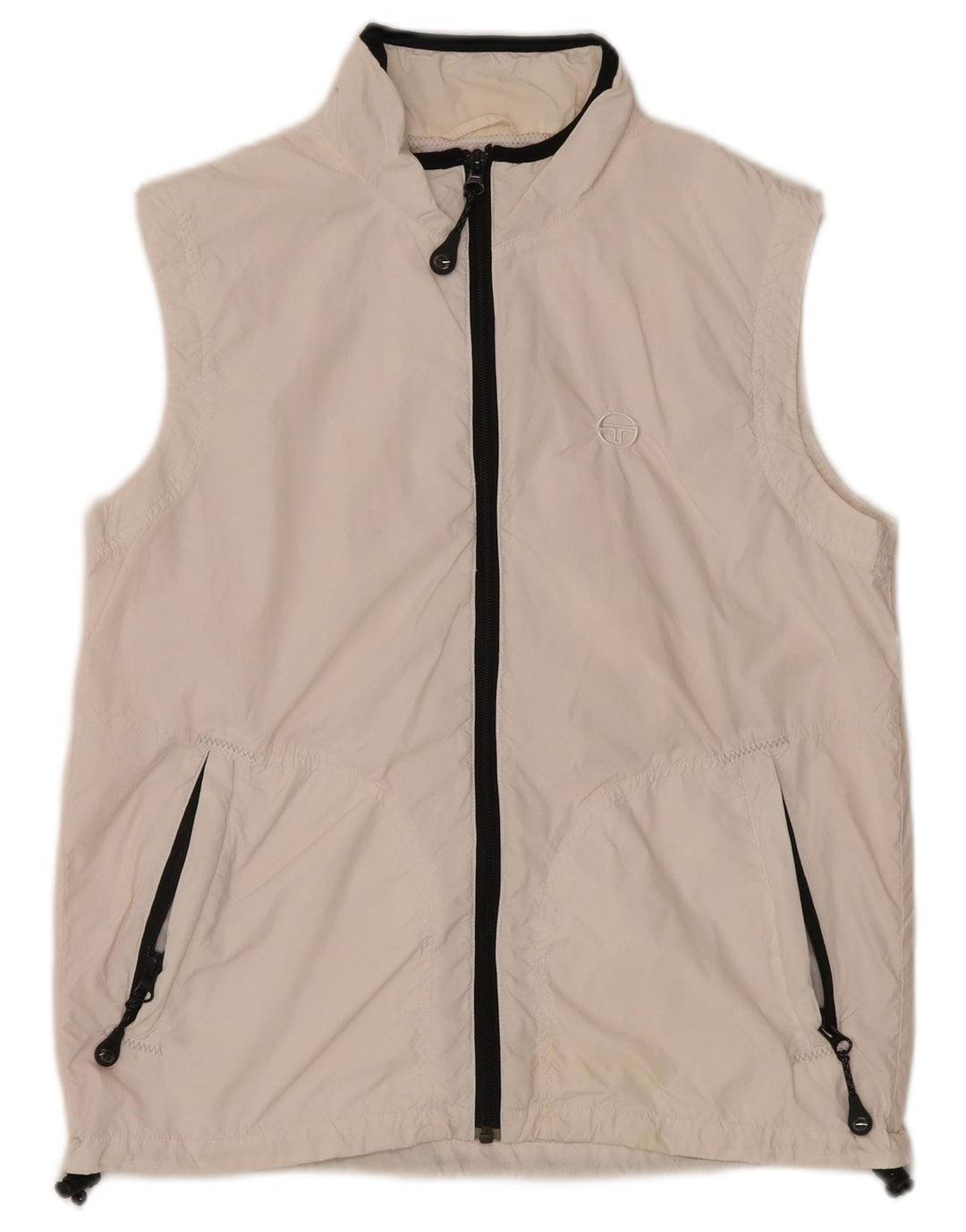 SERGIO TACCHINI Veste de survêtement sans manches pour femme IT 46 Large Blanc