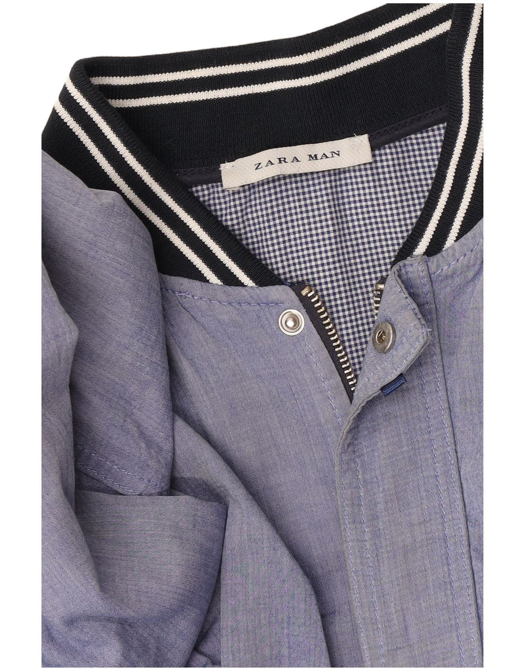 Zara Veste Bomber Homme UK 38 Bleu Moyen