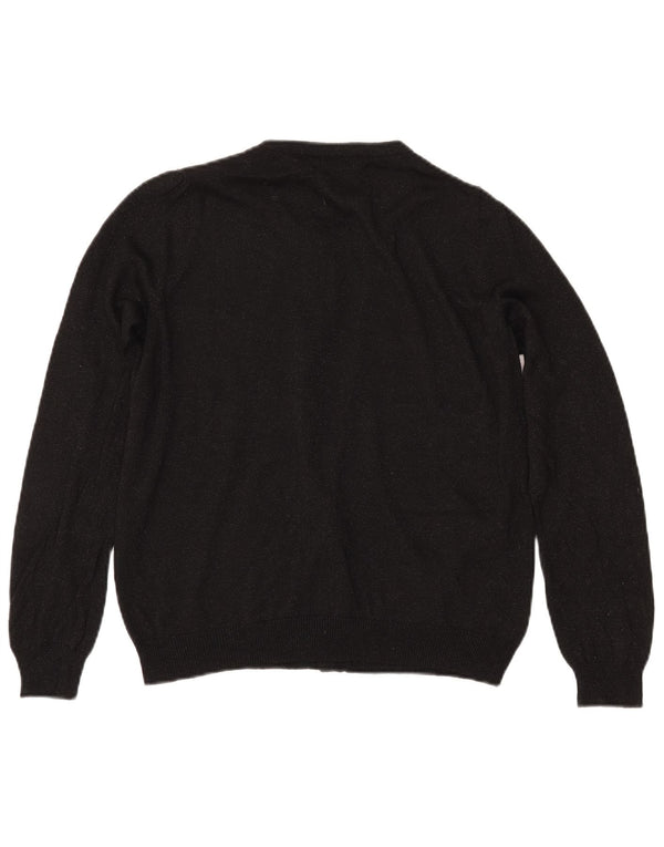MARKS & SPENCER Pull Cardigan Femme UK 14 Moyen Noir Moucheté
