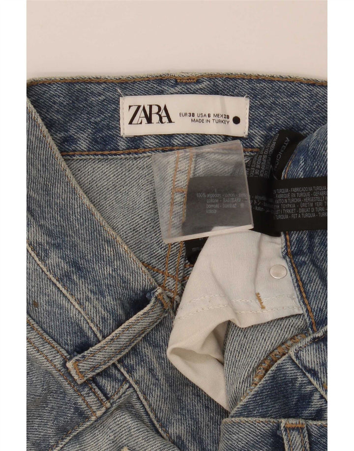 Zara Short en jean pour femme EU 38 Small W28 Bleu Coton