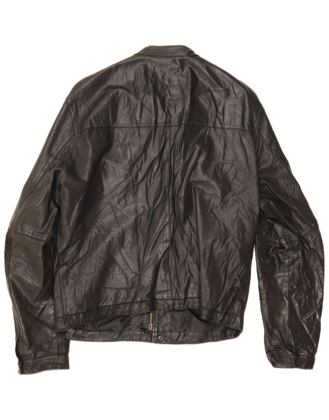 veste bomber en cuir femme vintage UK 14 Grand cuir noir