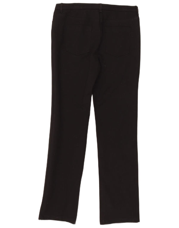 Marks & Spencer Womens Slim Casual Trousers UK 12 Medium W38 L30 Black