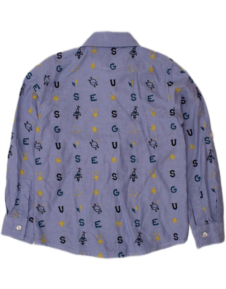 GUESS Chemise graphique pour garçons 3-4 ans en coton bleu