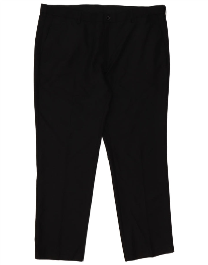 Marks & Spencer Pantalon décontracté coupe classique pour homme W42 L31 Noir Polyester