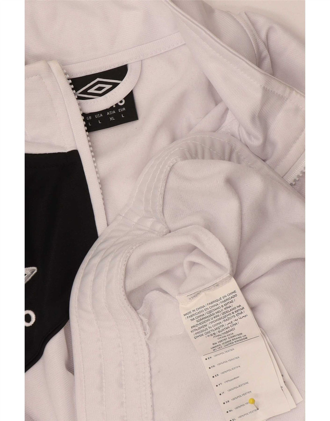 Umbro Veste de survêtement pour homme Large Blanc Colorblock Polyester