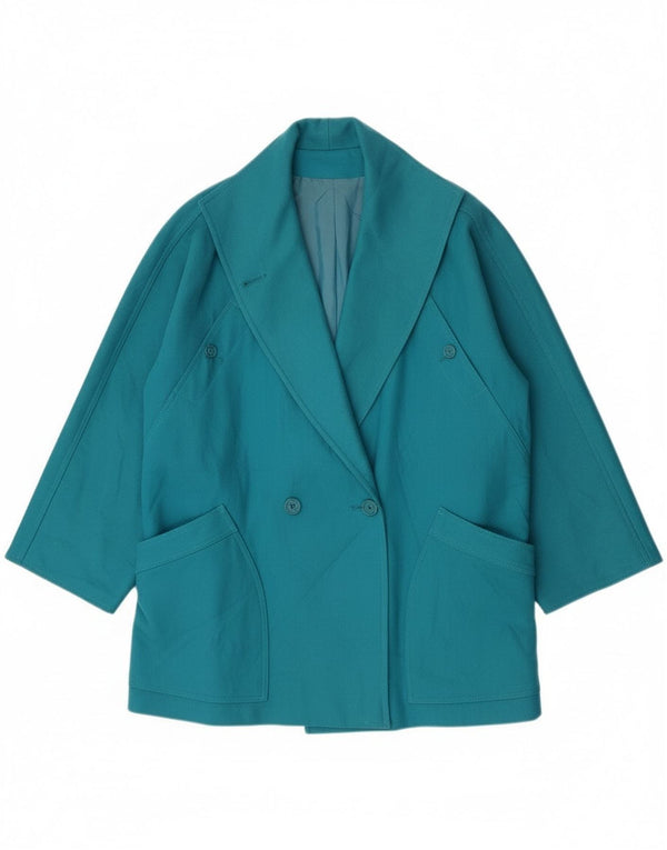 Marella Veste Blazer 2 Boutons pour Femme UK 10 Petit Turquoise Classique