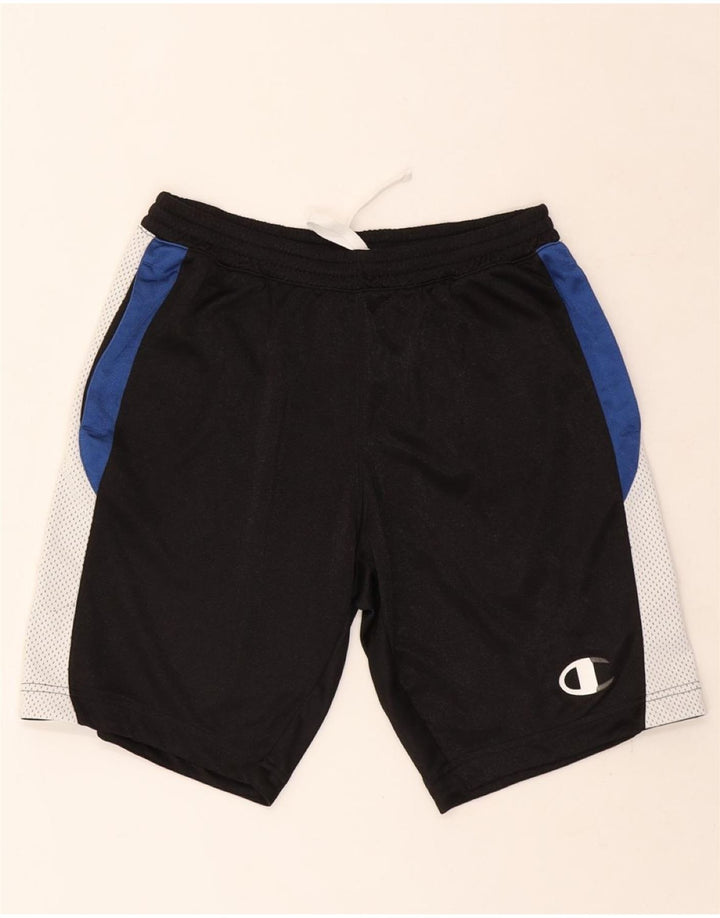CHAMPION Mens Sport Shorts Medium Black Colourblock Polyester Vintage Champion and Second-Hand Champion from Messina Hembry 