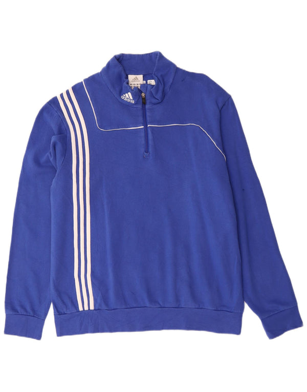 ADIDAS Sweat-shirt à col zippé pour homme UK 48/50 XL Bleu