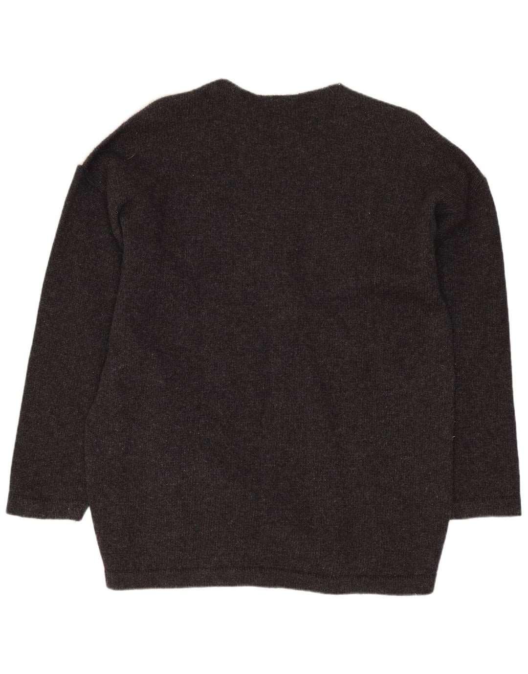 Cecilia Benetti Pull à col rond pour femme UK 16 Large Gris Laine d'agneau