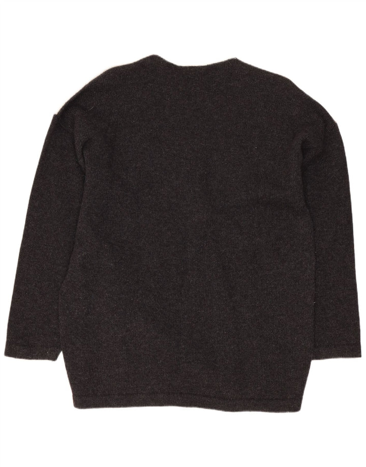 Cecilia Benetti Pull à col rond pour femme UK 16 Large Gris Laine d'agneau