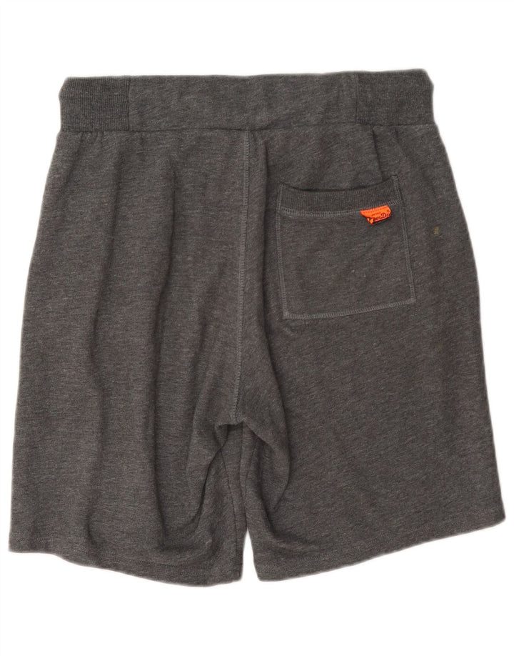 Superdry Short de Sport Graphique Homme Petit Gris Coton
