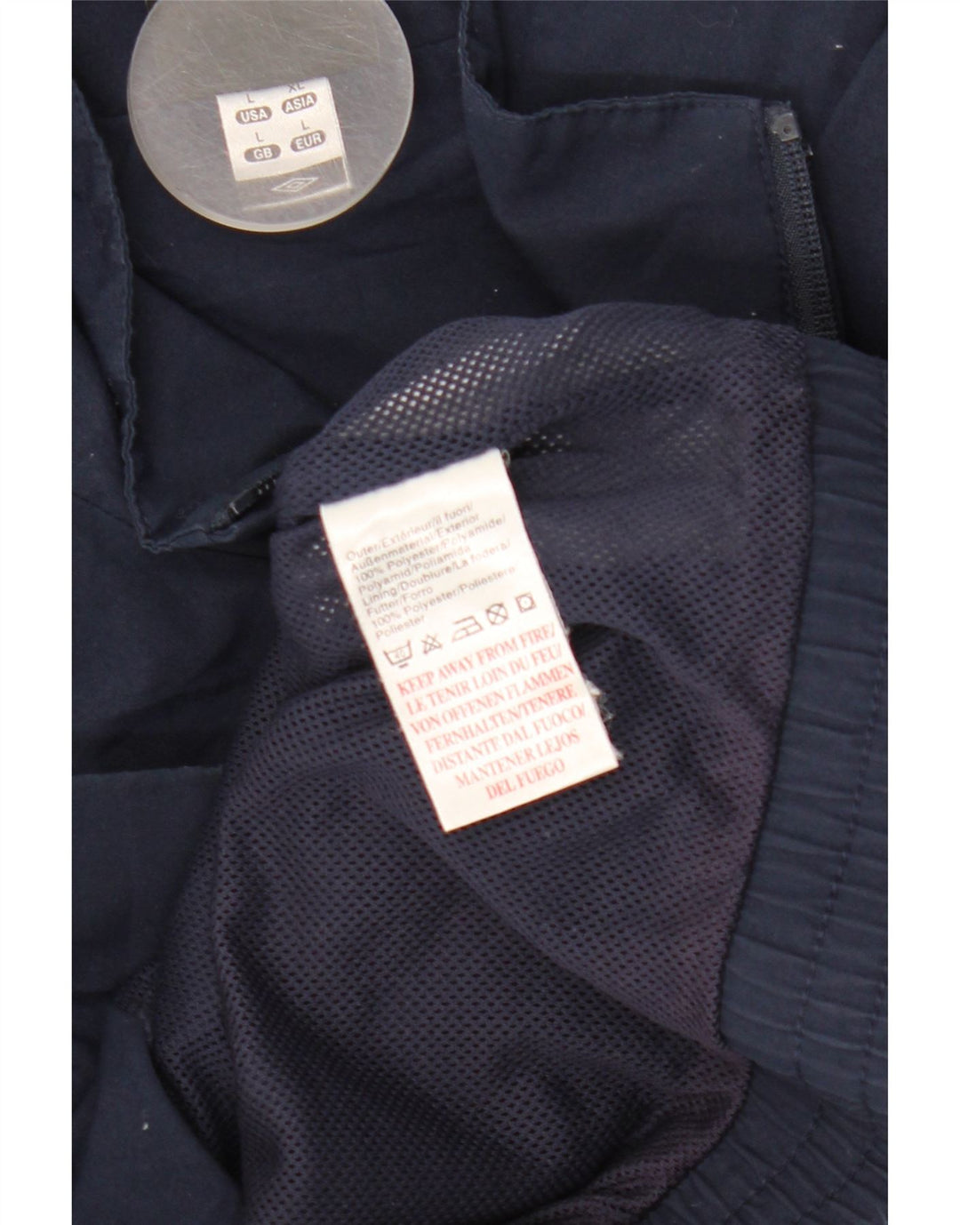 UMBRO Veste de survêtement pour homme Large Bleu Marine Colorblock Polyester