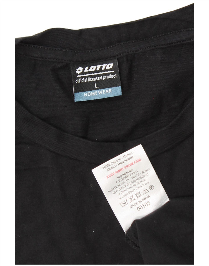 Lotto T-Shirt Homme Haut Large Noir Coton