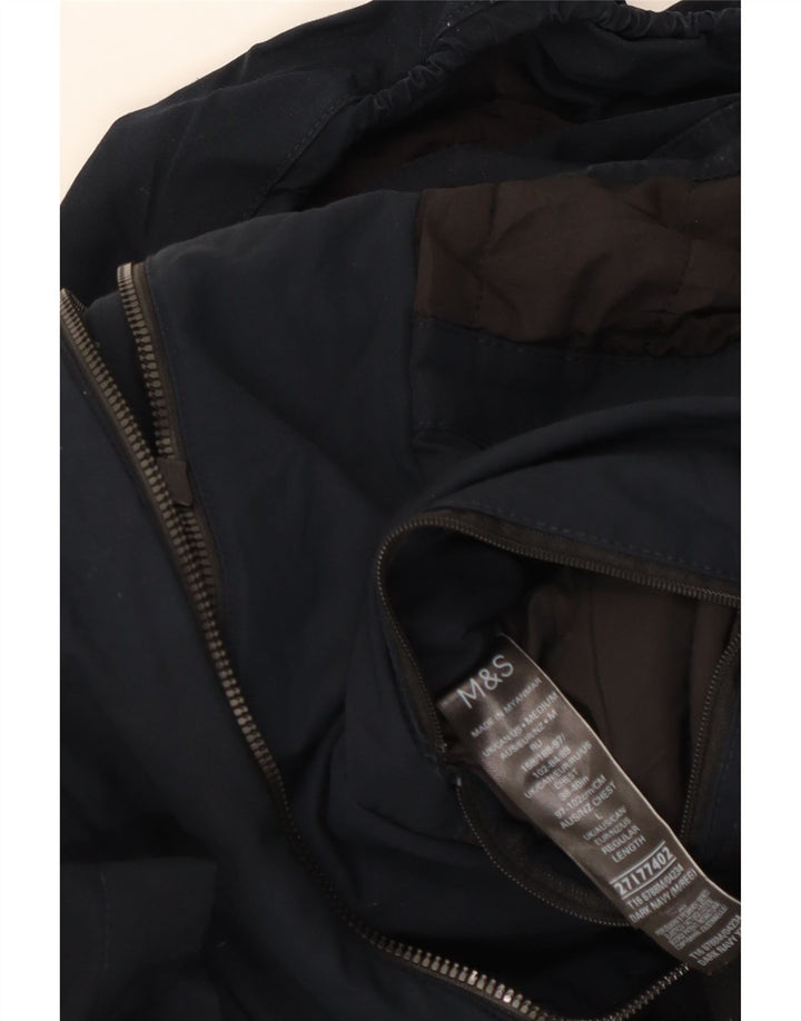 Marks & Spencer Veste utilitaire à capuche pour homme UK 38 Bleu marine moyen Coton