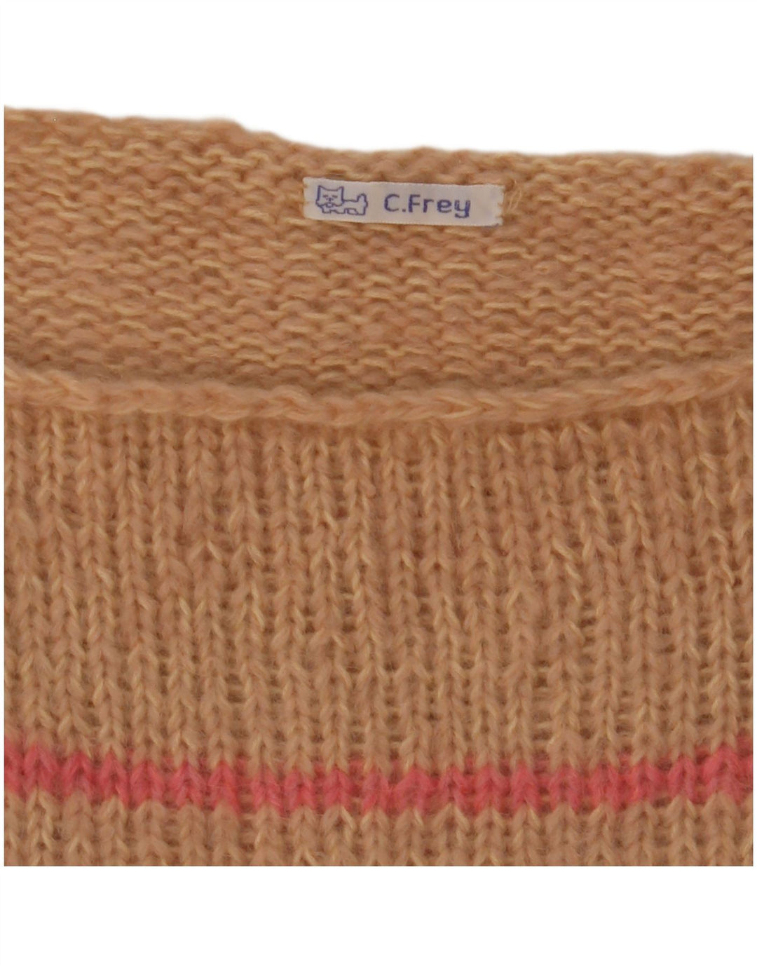 vintage Femme Gilet Débardeur UK 12 Moyen Brun Rayé