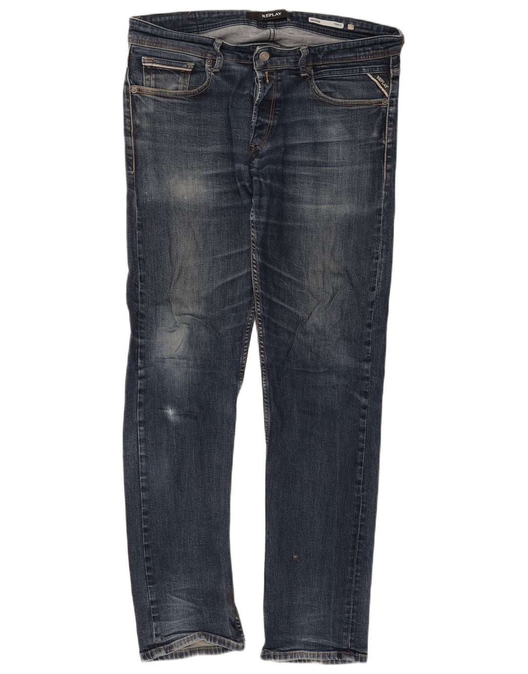 Replay Jean Droit Grover Homme W34 L31 Bleu