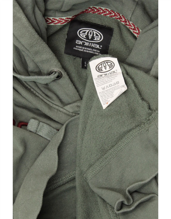 ANIMAL Pull à capuche graphique pour homme en coton vert grand