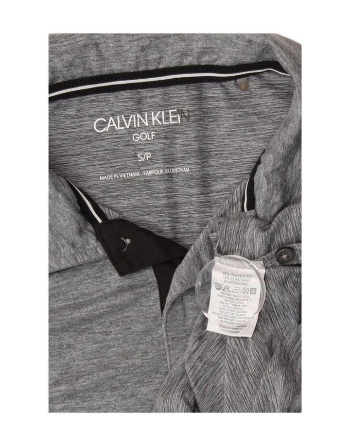 Calvin Klein Polo de Golf Homme Petit Gris Moucheté Polyester