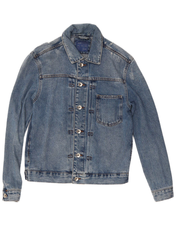 Zara Veste en jean vieilli pour homme UK 38 Bleu moyen Coton