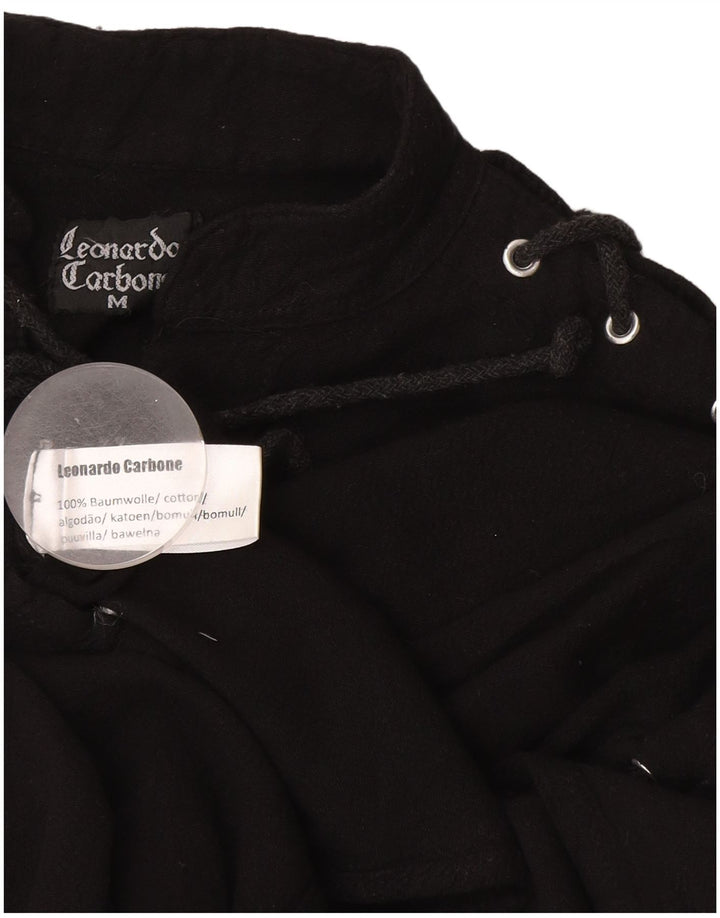 Leonardo Carbone Femme Pull Chemise Chemisier UK 14 Moyen Noir Coton