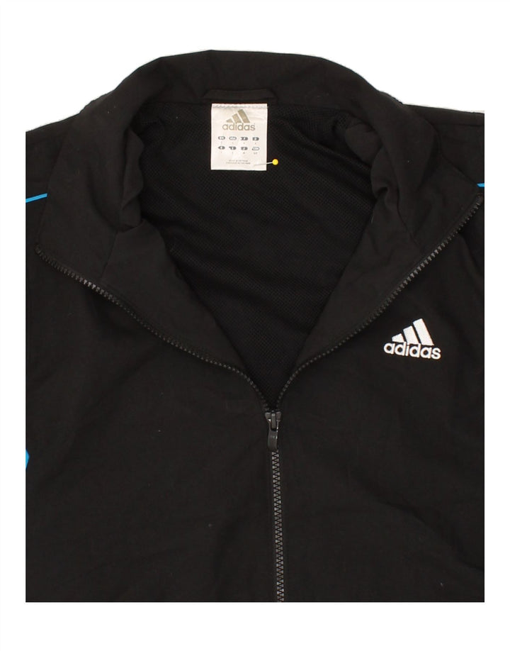 ADIDAS Veste de survêtement graphique pour hommes, petit, noir, color block, polyester