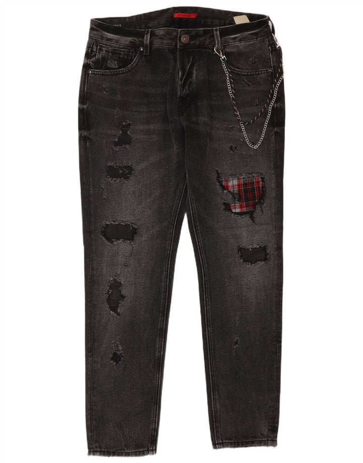 Gianni Lupo Jean slim Bruce en détresse pour homme IT 48 Medium W34 L30 Gris