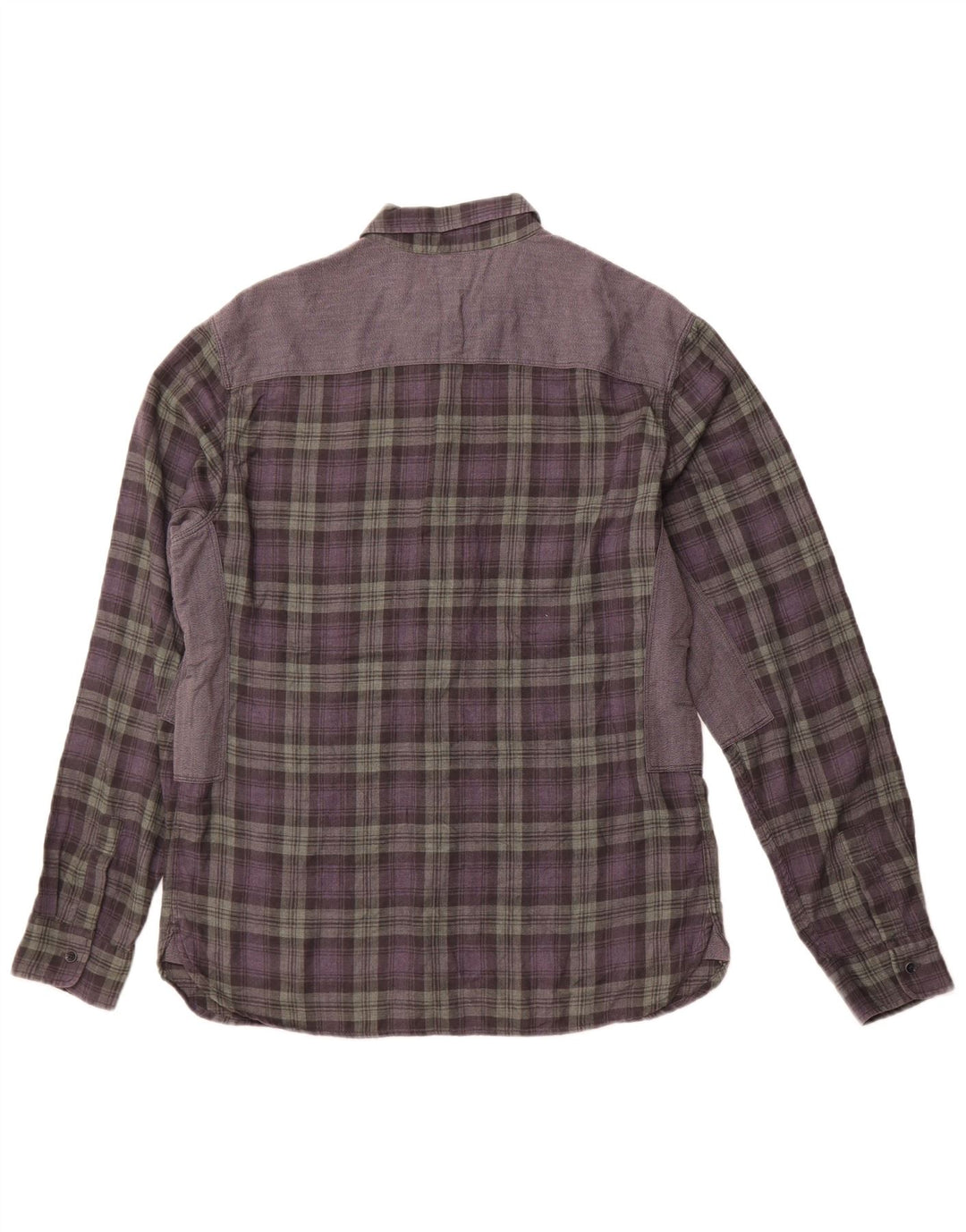 ALL SAINTS Chemise slim en flanelle à carreaux pour hommes, grands carreaux gris, polyester