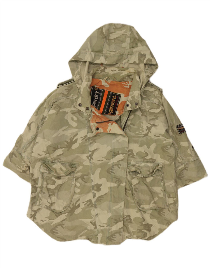 Superdry Veste militaire surdimensionnée à manches 3/4 pour femme UK 14 Kaki moyen