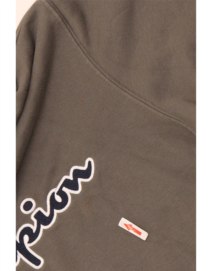 CHAMPION Pull à Capuche Graphique Homme Kaki Moyen Coton