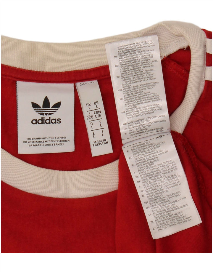 ADIDAS T-Shirt Homme Haut Large Rouge Coton