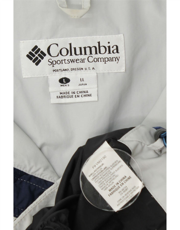 Columbia Veste coupe-vent pour homme UK 40 Large Bleu Colorblock Nylon