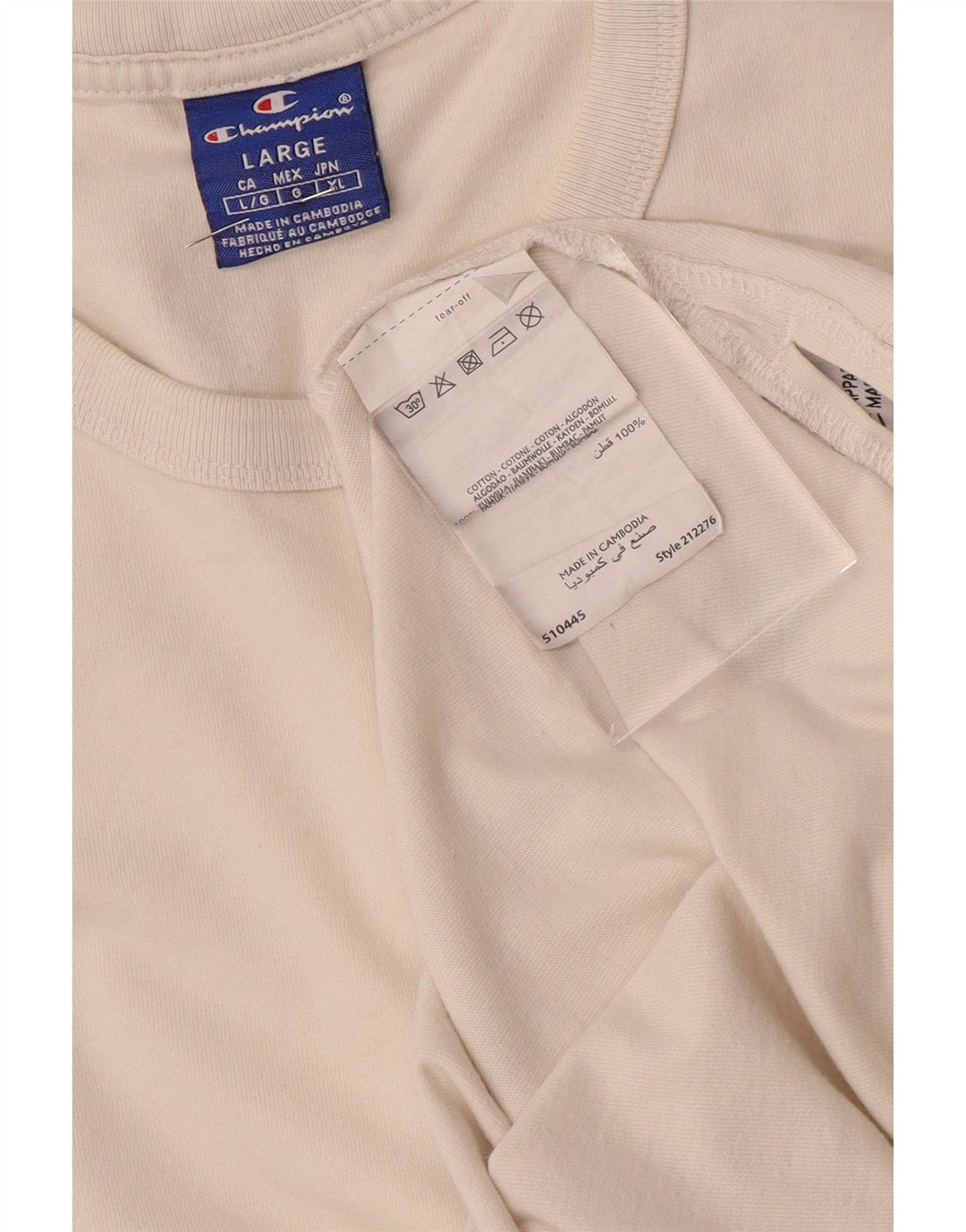 CHAMPION T-Shirt Graphique Homme Grand Blanc Coton