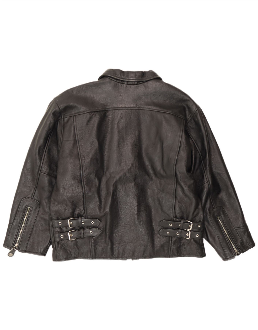 Veste en cuir homme vintage EU 54 2XL Cuir noir