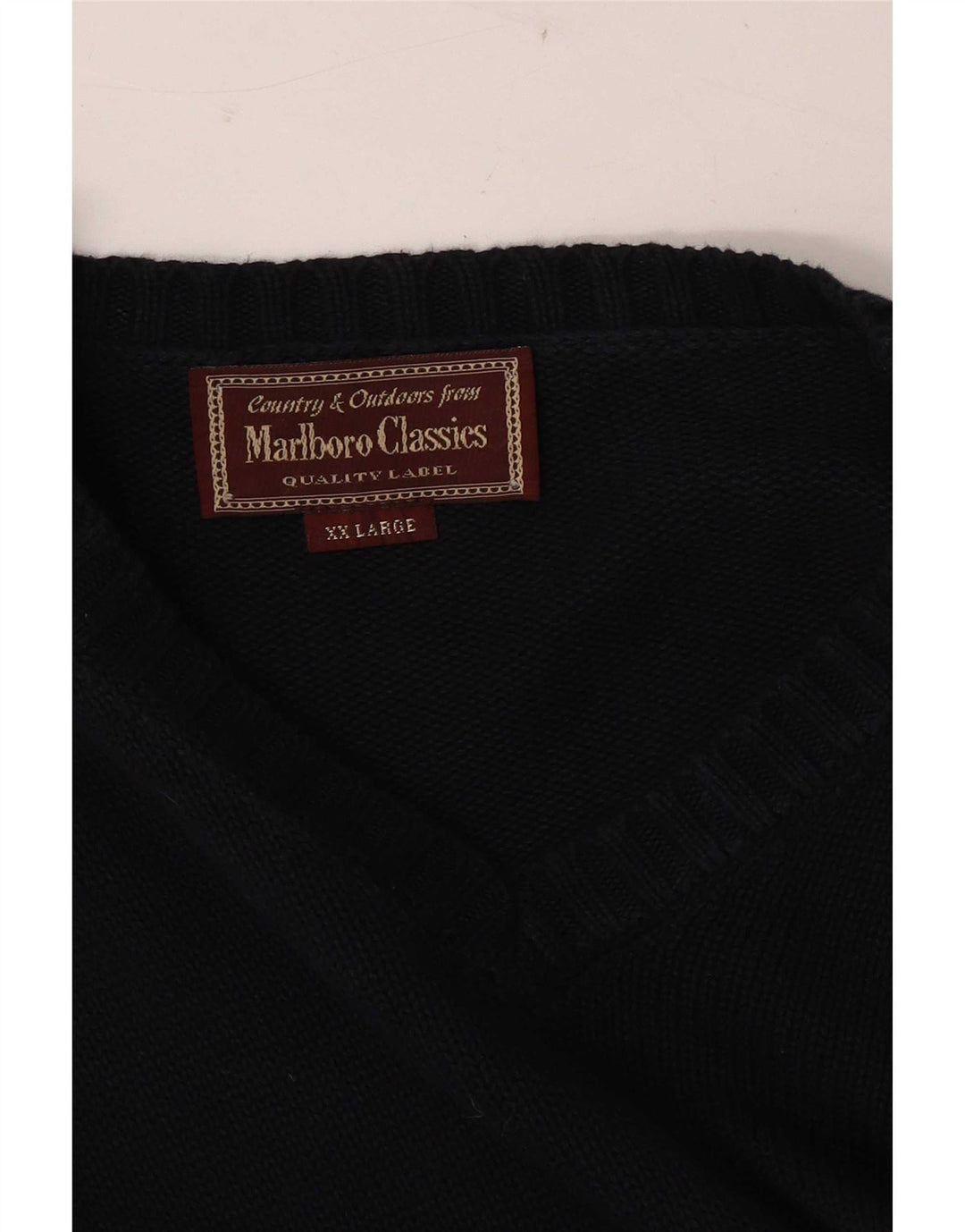 Marlboro Classics Pull col V pour homme 2XL Bleu marine
