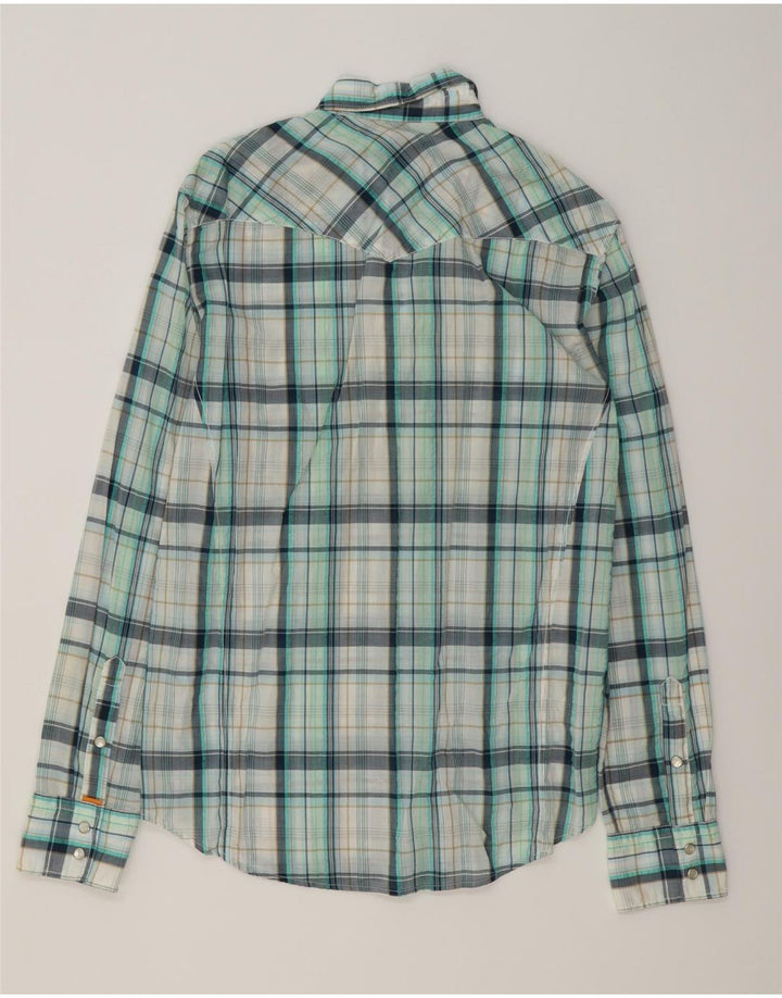 HUGO BOSS Chemise Homme Bleu Moyen à Carreaux en Coton