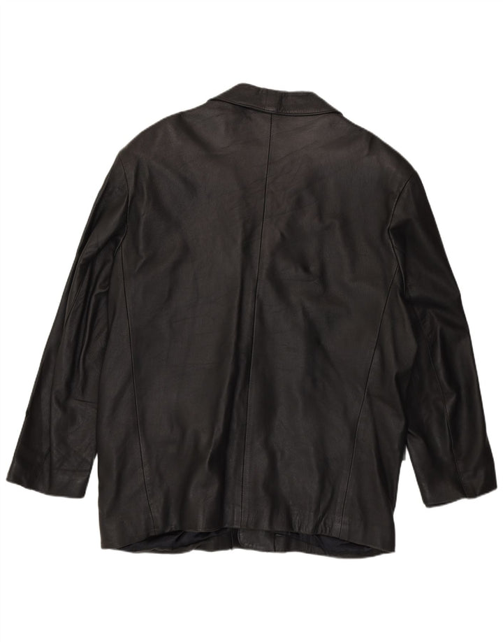 Regina Veste en cuir pour homme UK 44 2XL Cuir noir