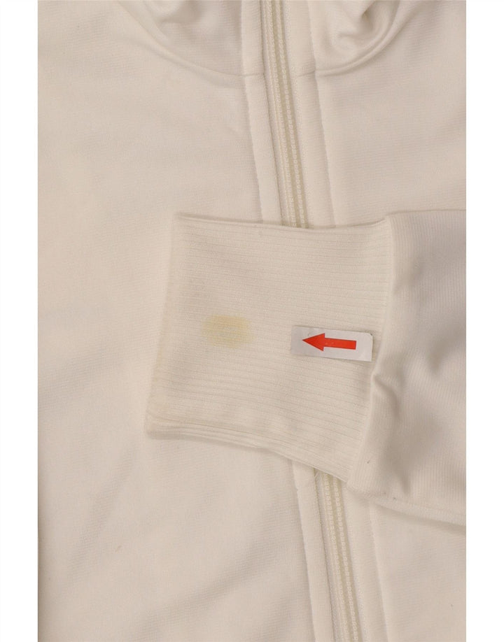 Adidas Femmes Graphique Survêtement Top Veste EU 38 Petit Blanc Polyester
